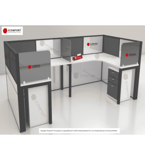 Scomfort SC-WRT11 Curve Linear Desking Workstation with Partition and Seating Capacity 2 People